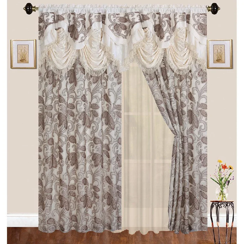 1 Piece GC17-048 Emma Collection Jacquard Window Curtain