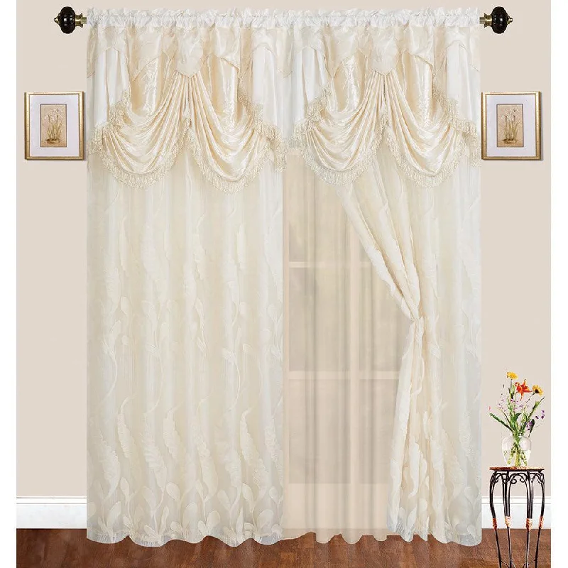 1 Piece GC17-351 Emma Collection Jacquard Window Curtain