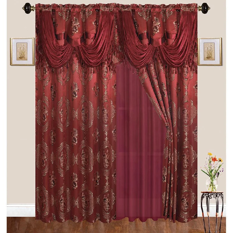 1 Piece GC16-640 Emma Collection Jacquard Window Curtain