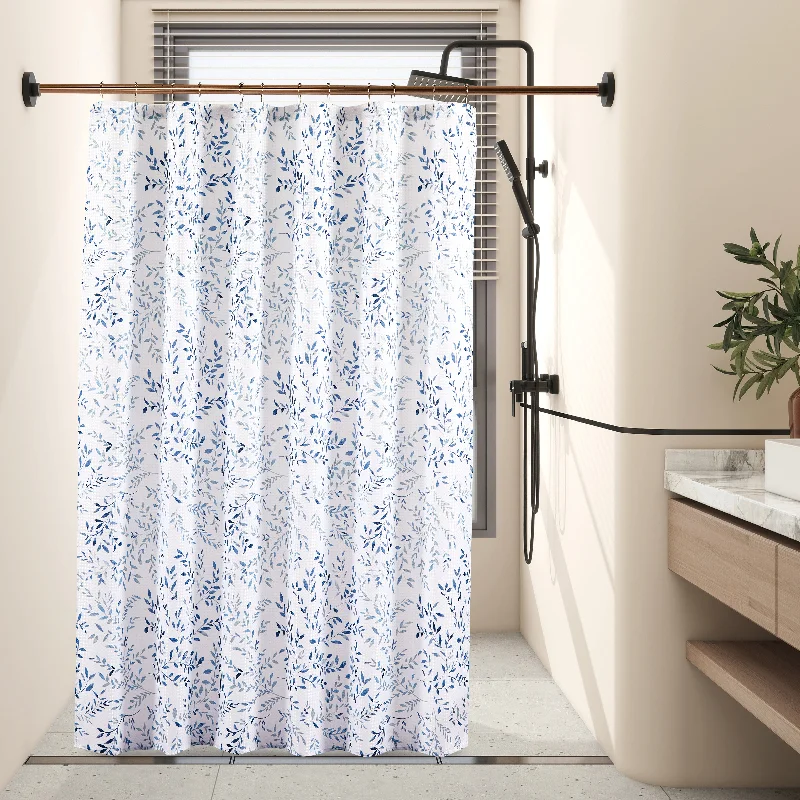 14 Pieces "Foliage Living" Waffle Jacquard Shower Curtain