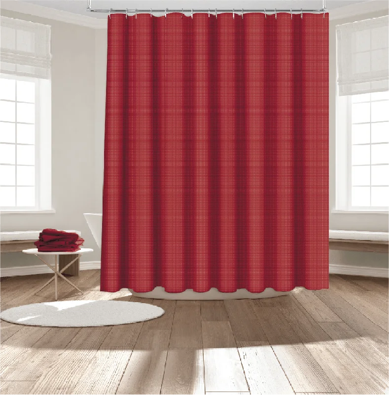 14 Pieces Jester Red Roaring Fork Shower Curtain with Liner