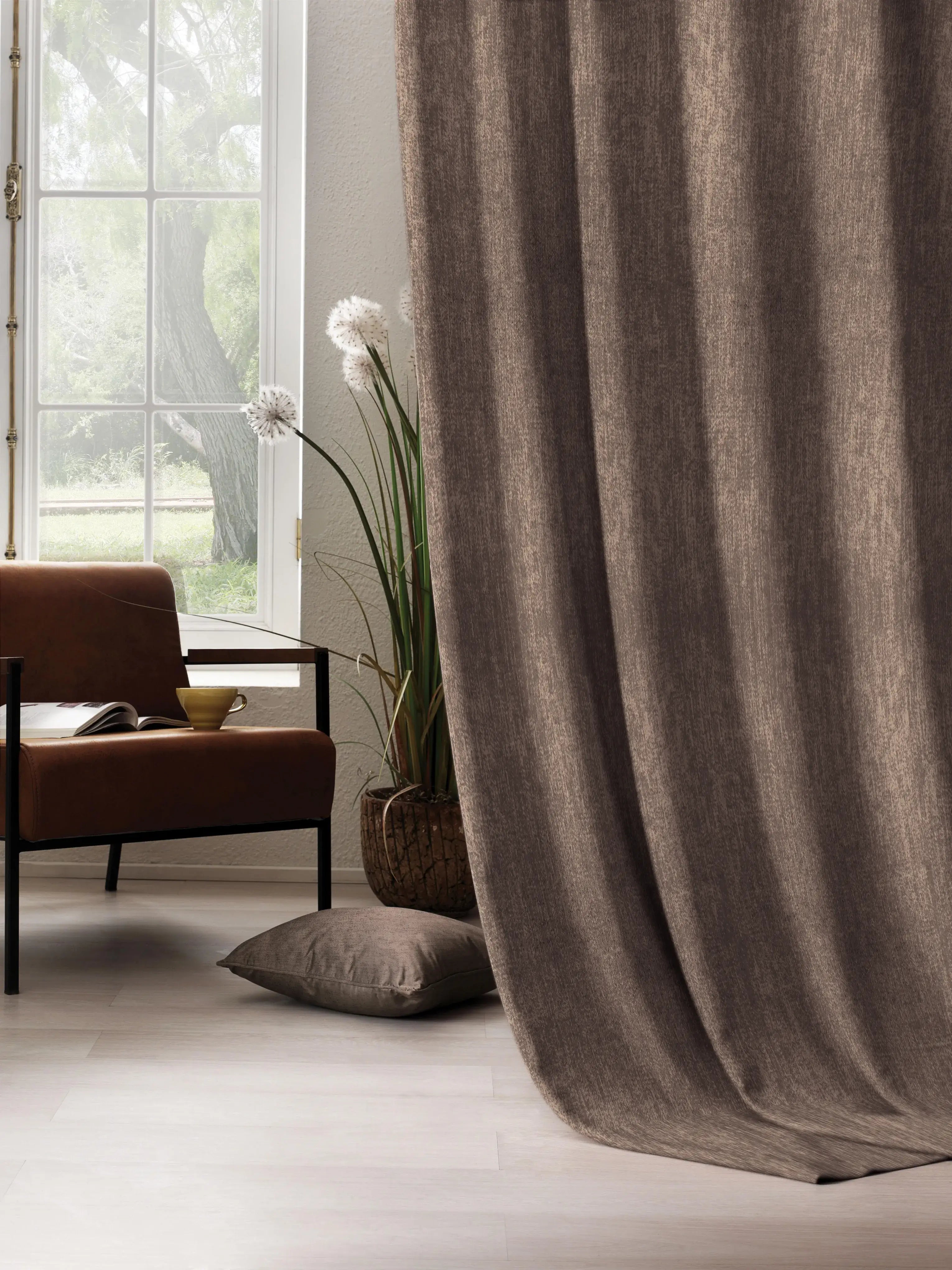 Arezzo 100% Blackout Curtain | Light Almond | Pack of 2