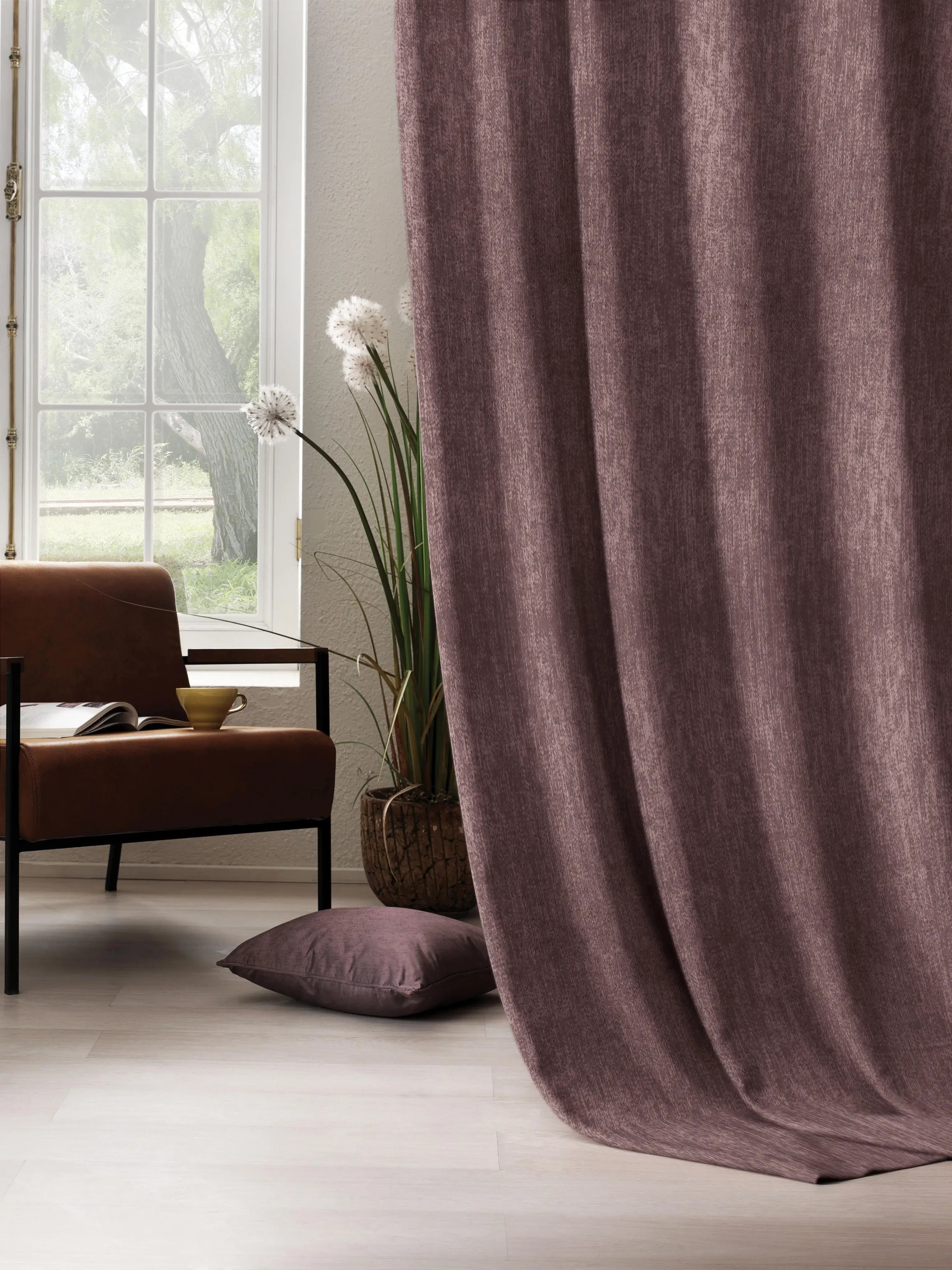 Arezzo 100% Blackout Curtain | Mauve | Pack of 2