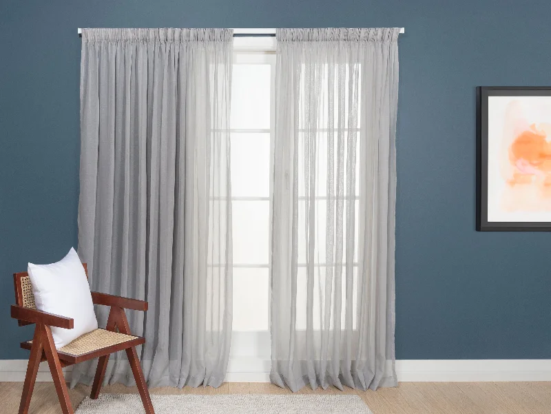 Awaroa Sheer Curtains - Flint