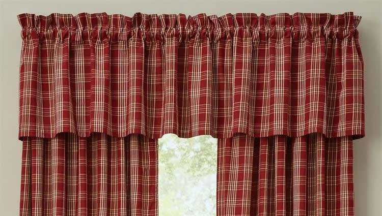 Barnside Lined Plaid Valance Curtains