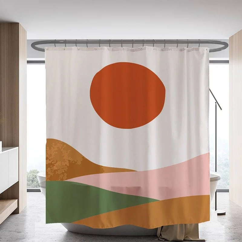 Big Red Sunset Shower Curtain