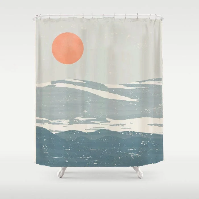 Blue Snow Mountain and Sun Shower Curtain