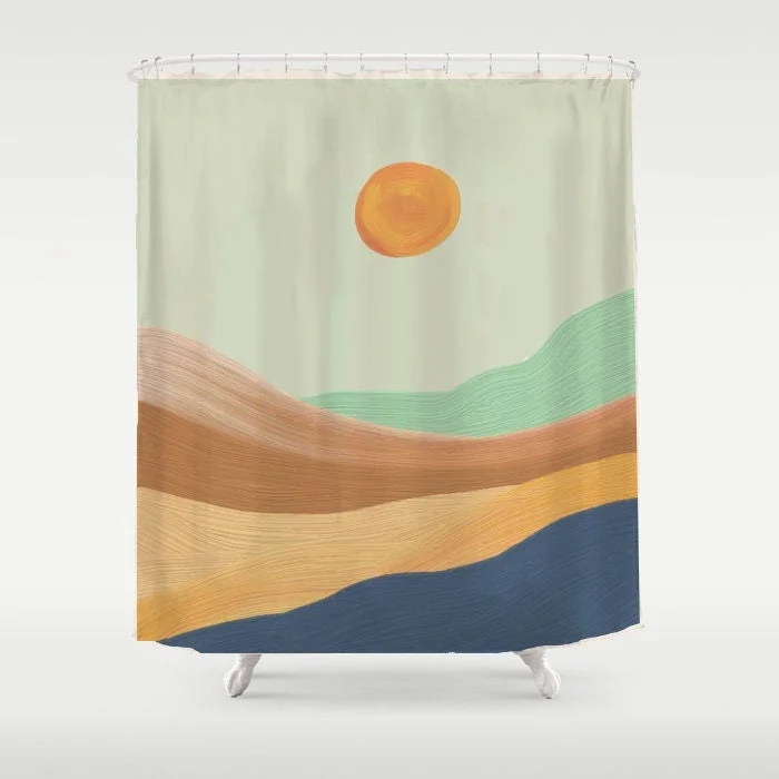 Colorful Mountain Sunset Shower Curtain