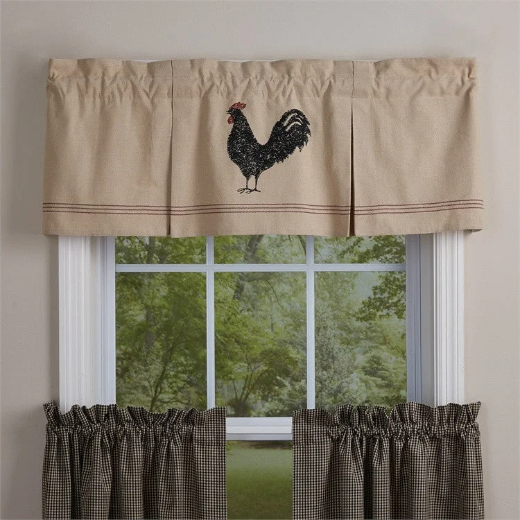 Hen Pecked Lined Pleated Valance Curtains