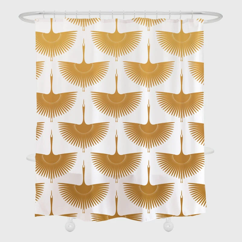 Golden Crane Shower Curtain