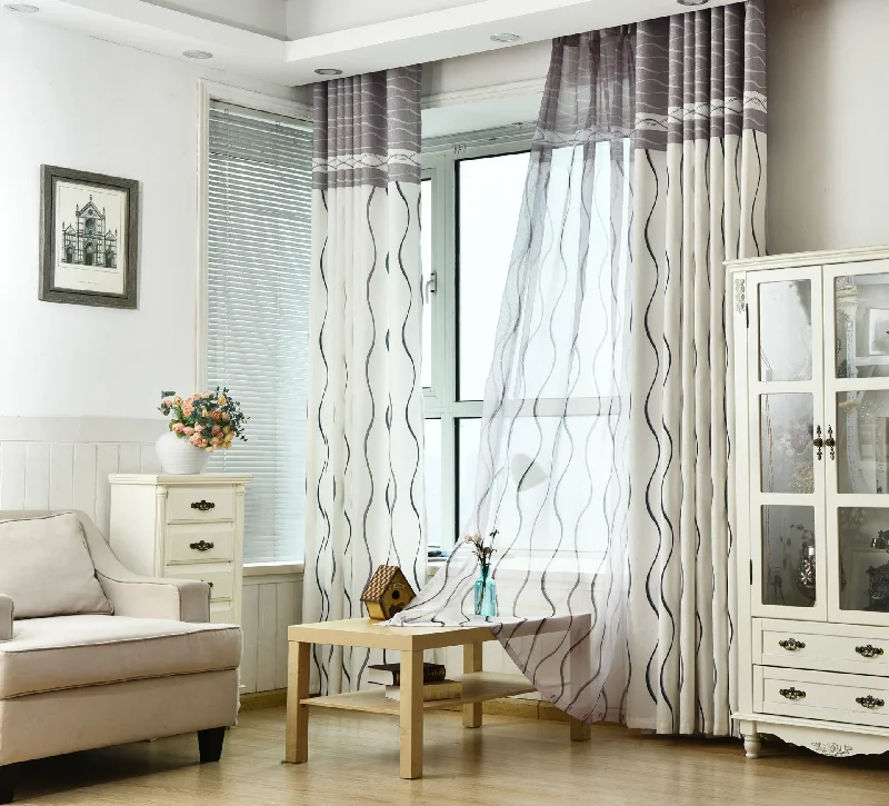 Classic Black / White Stripe Flat Protection Curtain Size - W 100" x H 100"