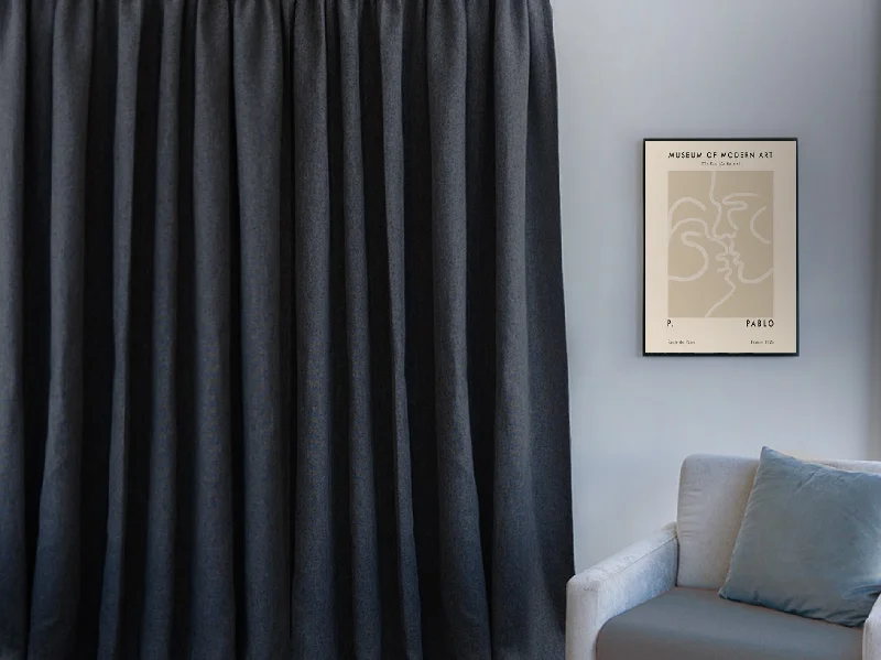 Jasper Dimout Pencil Pleat Curtains - Graphite