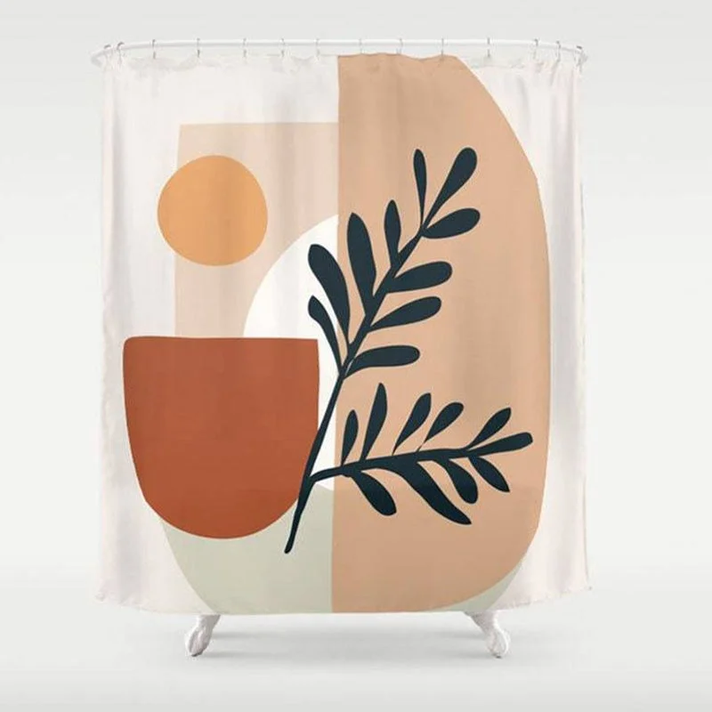 Leaves and Sunset Shower Curtain