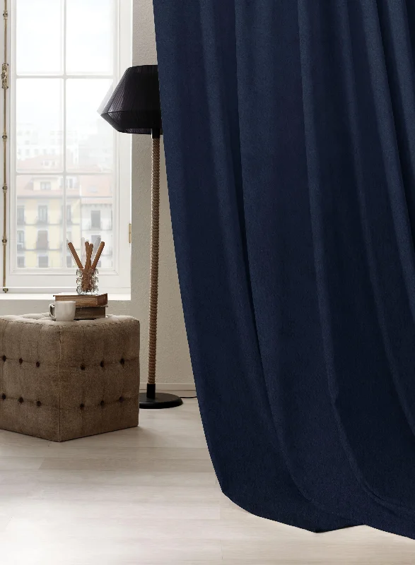 Meraki Velvet Curtain | Navy Blue | Pack of 2