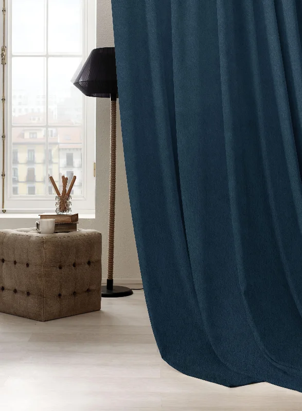 Meraki Velvet Curtain | Nile Blue | Pack of 2