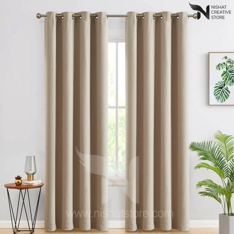 Velvet Curtains Pack of 2 Plain Design 054