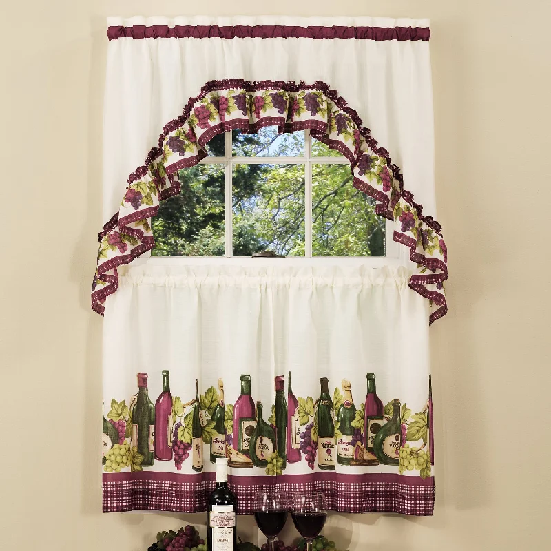 Printed Tier and Swag Window Curtain Set