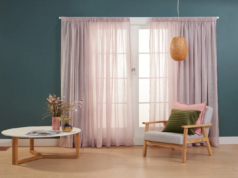 Rhapsody Blush Sheer Curtains