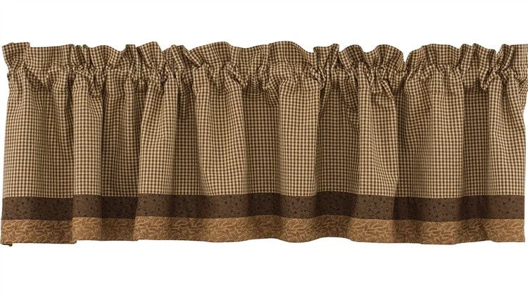 Shades of Brown Lined Border Valance