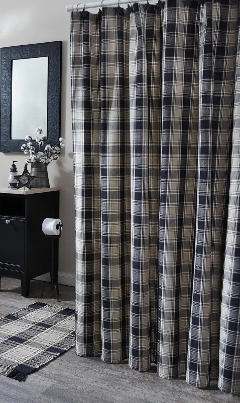 Soapstone Plaid Shower Curtains