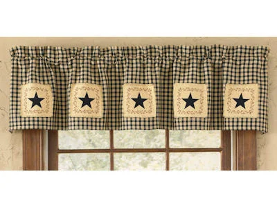 Star Patch Lined Valance Curtains