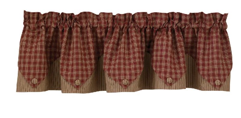 Sturbridge Wine Lined Point Valance Curtains