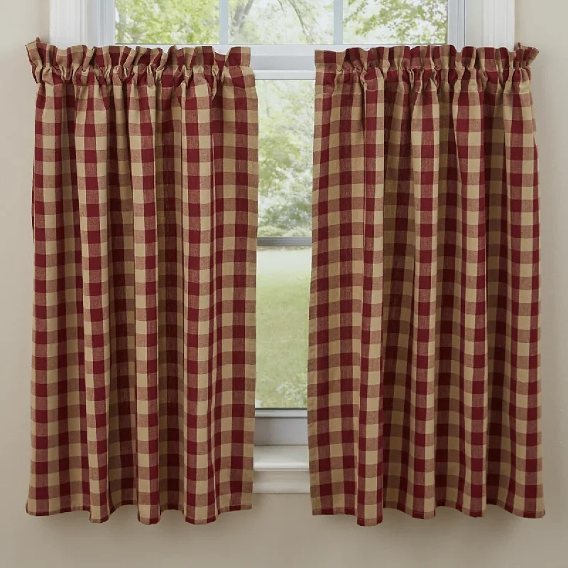 York Wine Tier Curtains 36"