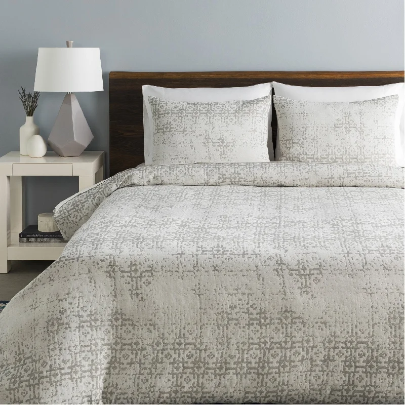 Abstraction Bedding in Light Grey