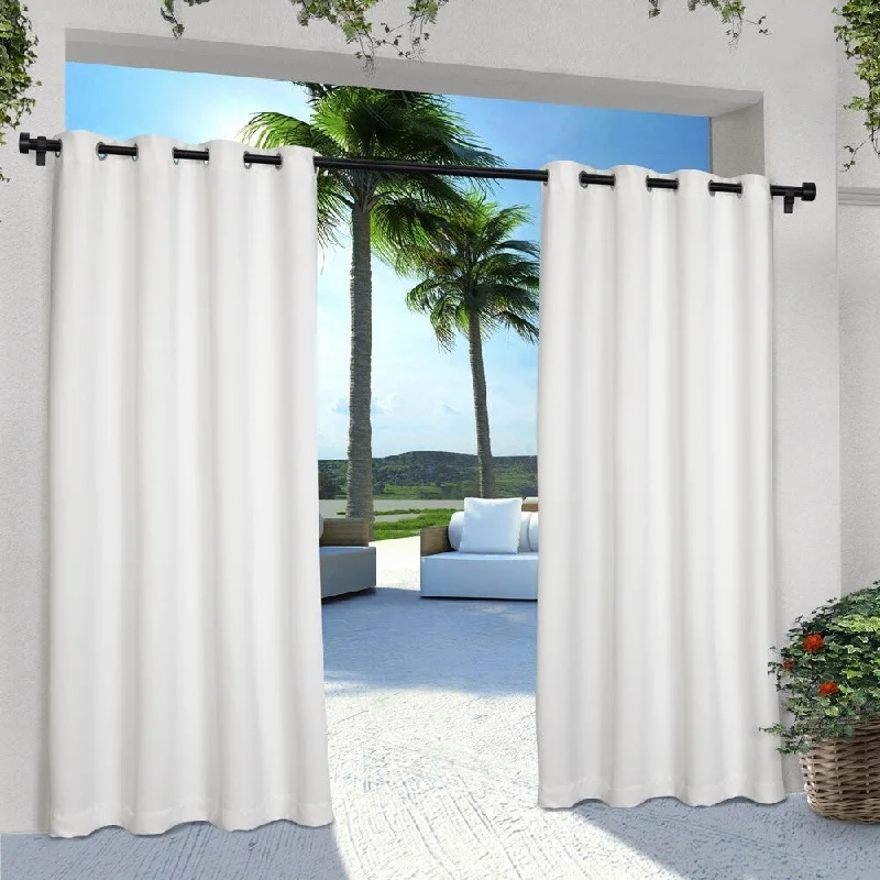 ATI Home Indoor/Outdoor Cabana Solid Grommet Top Curtain Panel Pair