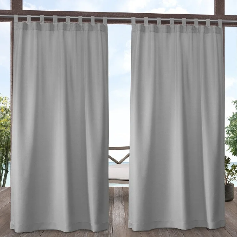 ATI Home Indoor/Outdoor Solid Cabana Tab Top Window Curtain Panel Pair