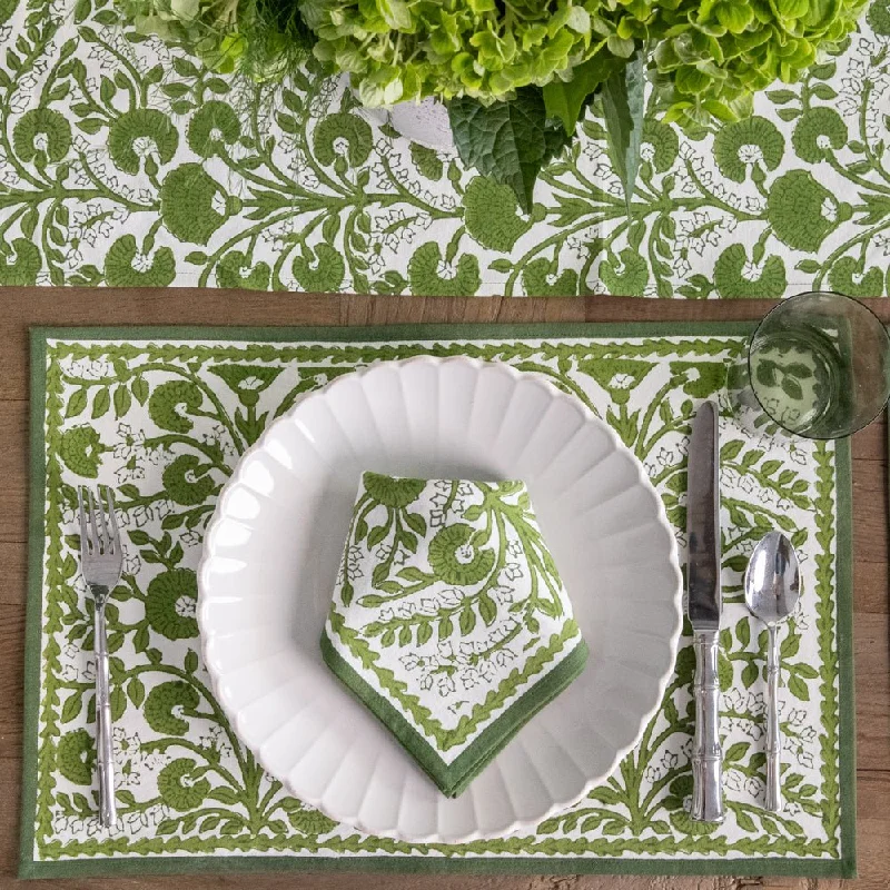 Cactus Flower Lettuce Green Placemat | Set of 4