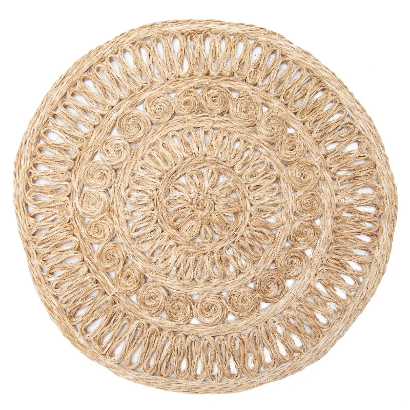 Circolo Abaca Natural 15" Round Placemats - Set of 4