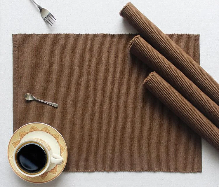 Cotton Solid Brown Table Placemats Pack Of 4