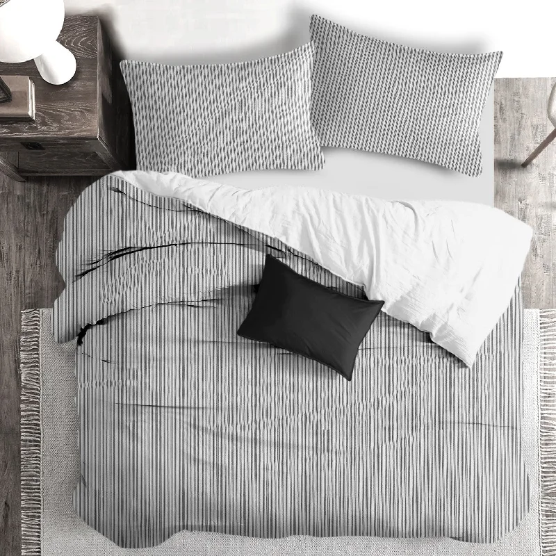 Cruz Ticking Stripes White/Black Bedding