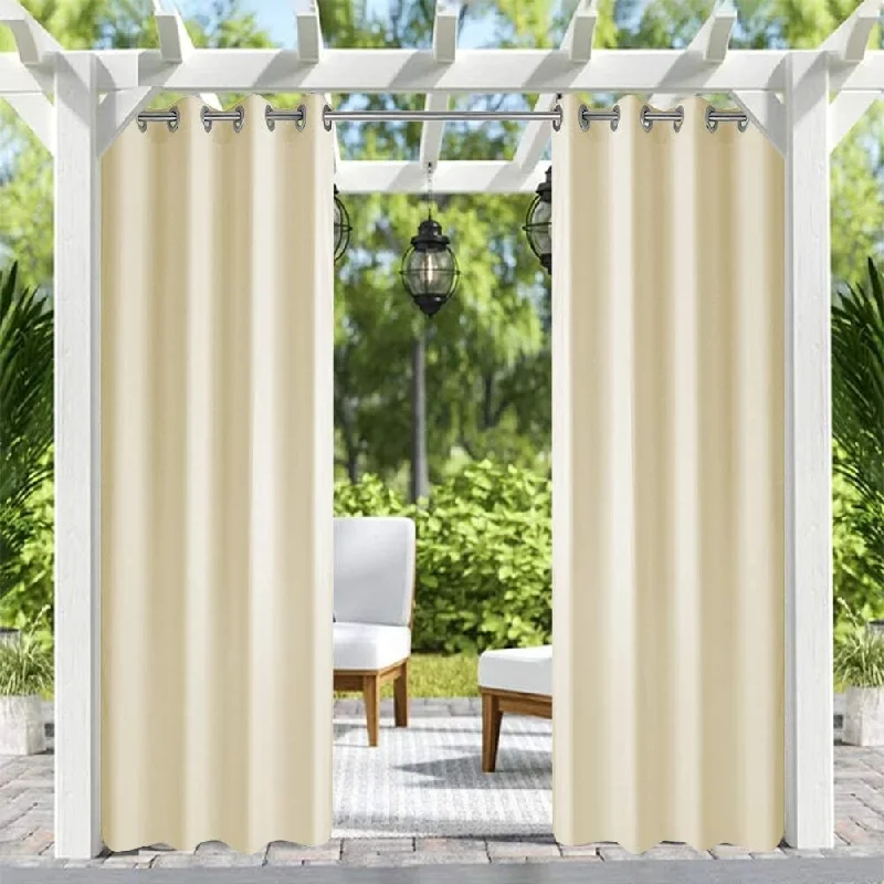 DCP Indoor/Outdoor Solid Curtains Blackout Grommet Curtain Panel