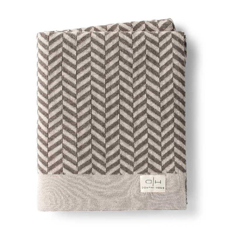 DH Zima Herringbone Throw Taupe