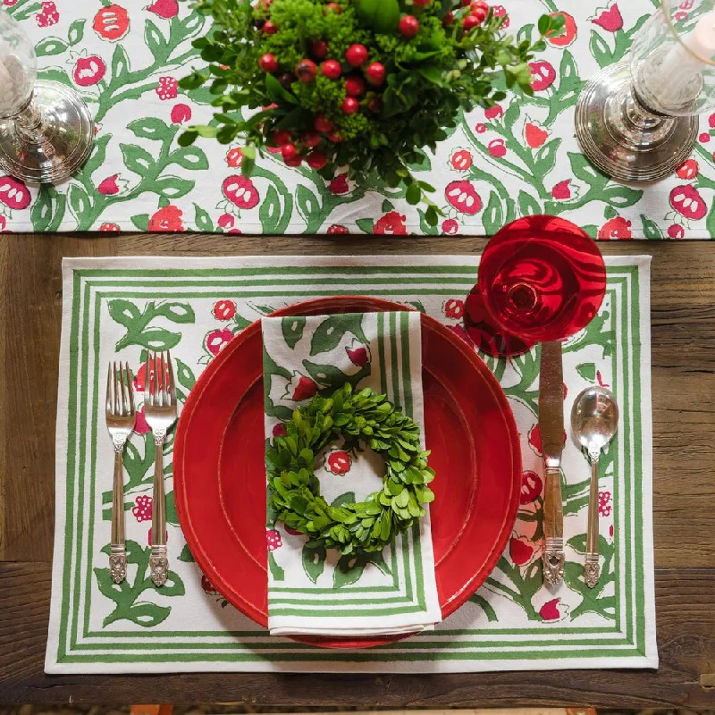 Emma Red & Green Placemat | Set of 4