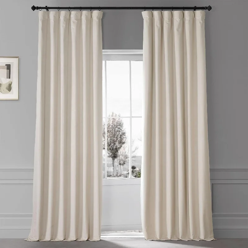 Exclusive Fabrics Signature Plush Velvet Hotel Blackout Curtains (1 Panel) - Luxury Soft Drapery for Light Control & Elegance