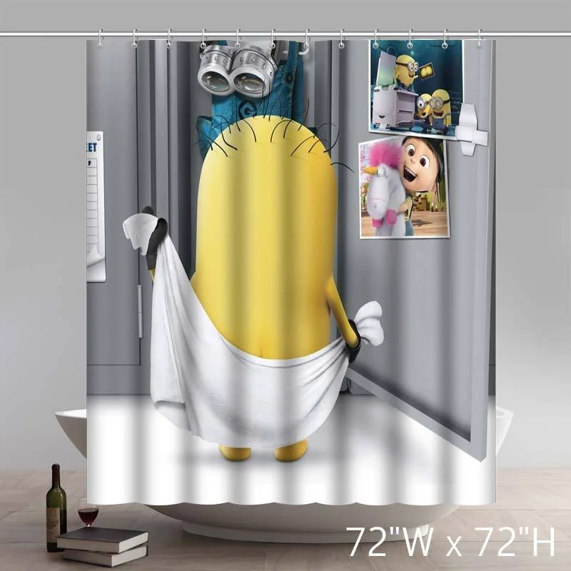 Funny Minion Bathing Despicable me Custom Shower Curtain