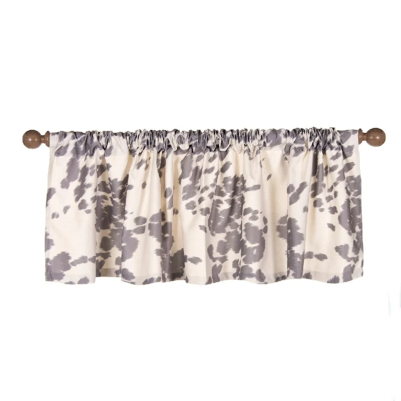 Glenna Jean Cow Animal Curtain Valance for Kids   Gray and White - N/A