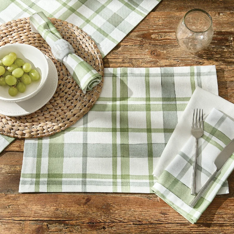 Greenlee Printed Plaid Placemats - Set Of 12 Park Designs