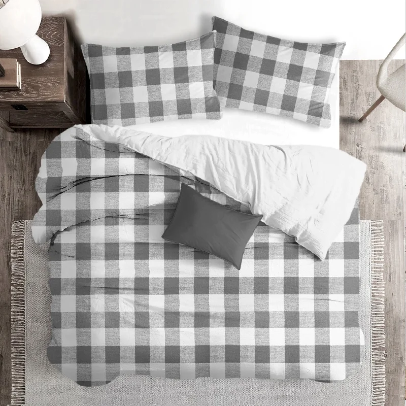 Lumberjack Check Gray/White Bedding