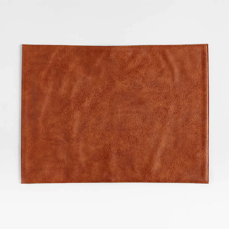 Maxwell Rectangular Cognac Brown Easy-Clean Placemat