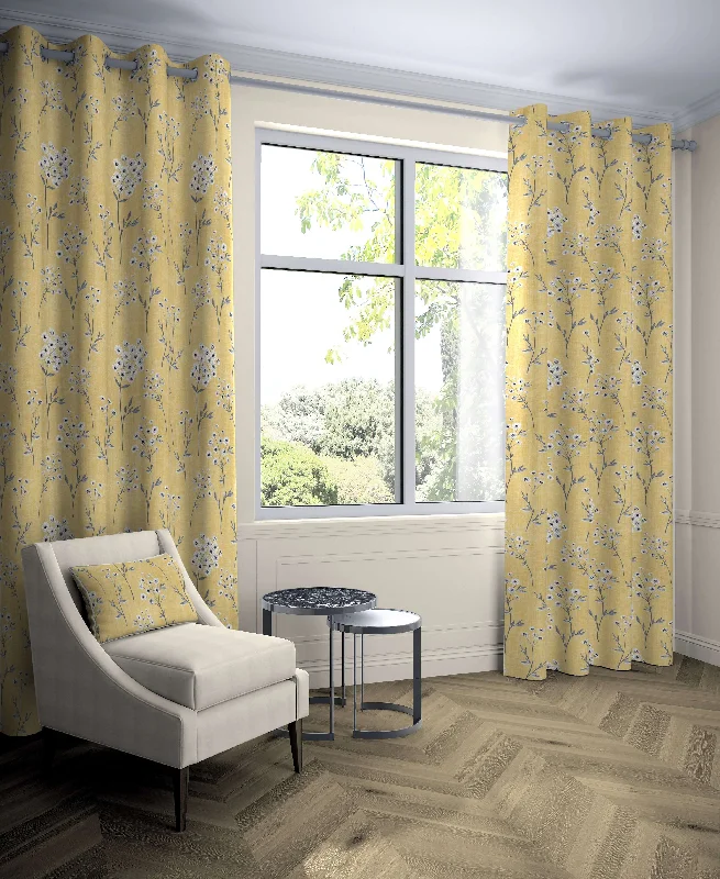 Meadow Yellow Floral FR Curtains