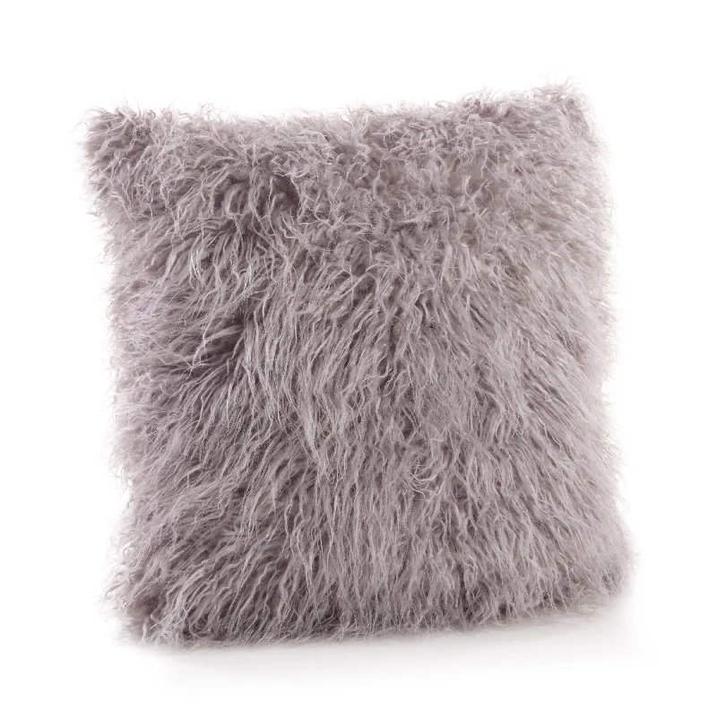 Mongolian Shaggy Faux Fur Throw Pillow