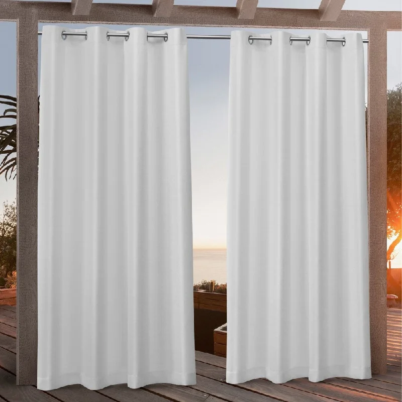 Nicole Miller Canvas Outdoor Grommet Top Curtain Panel Pair