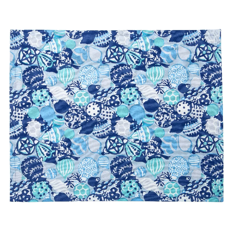 Ornaments Placemats Blue, Set of 6