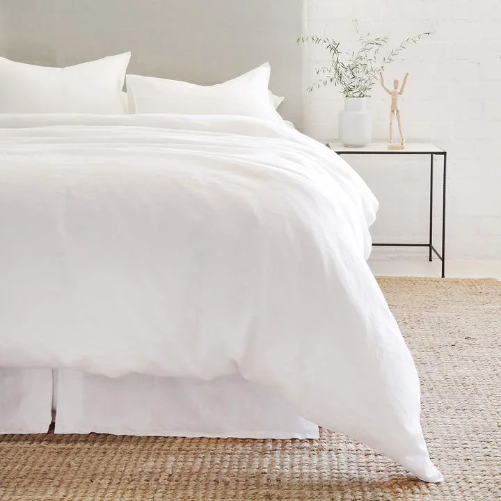 Parker Linen Duvet Set in White