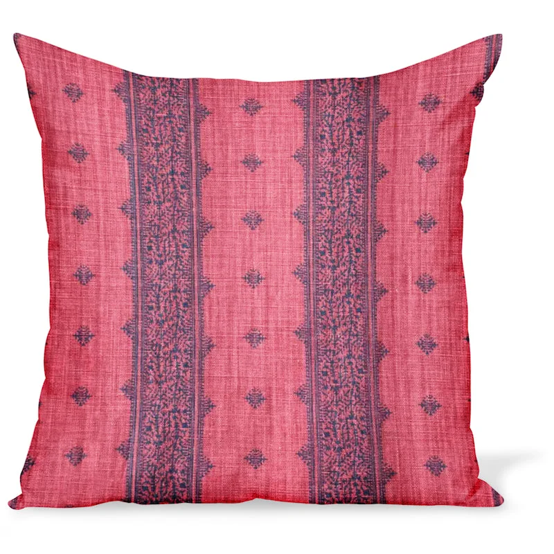 Peter Dunham Textiles Fez Stripe in Indigo/Raspberry Pillow