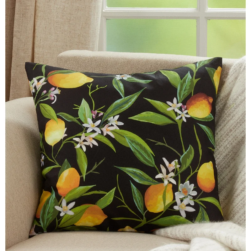 Poly-Filled Lemon Design Throw Pillow